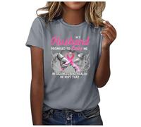Octobre Rose Tee Shirt Femme Cancer du Sein Ruban Arc-en-Ciel T-Shirt Respirant T-Shirts Mode Fluide StyléEs té Teeshirt Top Grande Taille