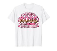 Octobre Rose Tous Unis Ruban léopard prévention Cancer Sein T-Shirt