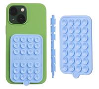 Octobuddy Support adhésif double face en silicone pour téléphone, support mains libres pour selfies et vidéos, durable, compatible iPhone et Android, 6,3 x 9,4 cm, bleu (Baby Blue Jay)