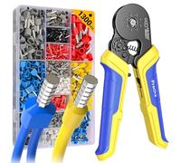 Octogonales Pince à Sertir avec 1300pcs Cosses Electriques, Preciva 0,25-10 mm²/AWG23-7 Pince a Sertir pour Connecteurs de Câble, Outils de Sertissage de Fil de Virole pour Maintenance Électrique