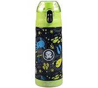 Octonauts Above & Beyond Bouteille d'eau réutilisable en acier inoxydable pour enfants, vert citron vert, double paroi, couvercle anti-déversement avec paille intégrée, garde les liquides chauds ou