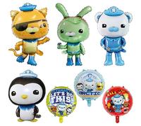 Octonauts Ballon Aluminium Anniversaire,Ballons anniversaire dessin animé,Ballons Anniversaire pour Enfant Fille Anniversaire Fête Décoration 7Pcs
