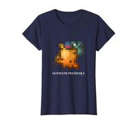 OCTOPATH Traveler 0 - Octopuff pixellisé T-Shirt, Femme, Bleu Marine, M