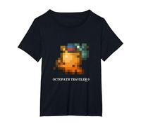 OCTOPATH Traveler 0 - Octopuff pixellisé T-Shirt, Femme Grandes Tailles, Noir, 2X