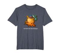 OCTOPATH Traveler 0 - Octopuff pixellisé T-Shirt, Homme Grandes Tailles, Bleu Chiné, 2X Tall