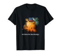 OCTOPATH Traveler 0 - Octopuff pixellisé T-Shirt, Homme, Noir, S