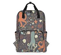 Octopous Sea Life Sac à dos d'école imperméable à l'eau Sac à dos de gym Sac à dos de méduse Étoile pour ordinateur portable en plein air Sac de voyage pour femme et homme