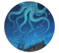 Octopus 1000 Pieces Animaux Puzzle Circulaire Matériaux Recyclés Jeu Cadeau Unique Adultes Enfants 1000pcs (67.5x67.5cm)