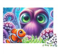 Octopus 1000 Pièces Grand Oeil Octo Puzzle pour Adultes Qualité Premium Anti-Stress Stimuler l'esprit pour Adolescents 14+ avec Affiche Guide 38x26cm/1000pcs