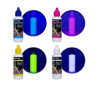 Octopus 4X 50ml Encre UV fluorescente invisible compatible pour Epson et Brother, Blanc, Cyan, Magenta, Jaune