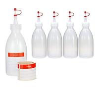 Octopus 5 flacons à pression de 250 ml, flacons vaporisateurs en LDPE avec bouchon compte-gouttes, flacons de garniture, flacon de décoration pour la cuisine, le hobby ou le laboratoire