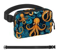 Octopus Art-1077 Sac banane de style unisexe : sacs banane tendance, sacs à bandoulière sport minces à la mode pour jogging, randonnée, randonneur, femme, homme, multicolore, 4 x 23 x 15 cm,