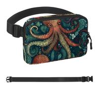 Octopus Art-1092 Sac banane de style unisexe : sac banane tendance, sac à bandoulière sport fin à la mode pour jogging, randonnée, randonneur, femme, homme, multicolore, 4 x 23 x 15 cm, multicolore,