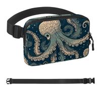 Octopus Art-1105 Sac banane à bandoulière pour homme et femme, sac banane pour voyage, marche, course, randonnée, cyclisme, multicolore, 4 x 23 x 15 cm, multicolore, 1.5x9.0x5.9in/4x23x15cm