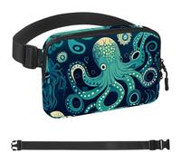Octopus Art-1125 Sac banane de style unisexe : sacs banane tendance, sacs à bandoulière sport minces à la mode pour jogging, randonnée, randonneur, femme, homme, multicolore, 4 x 23 x 15 cm,