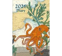 Octopus at Penzance Cornwall 2026 diary daily planner journal - coastal nautical designs sewn onto old sea charts maps | Week to view