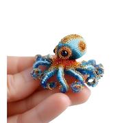 Octopus Bead Embroidery Kit, Complete DIY Craft Kit with Full-Color Instruction Sheet, Beginner-Friendly Sea Creature Beaded Embroidery Kits, Fun Art Supplies for Beginners, Home Decor Gift (B)