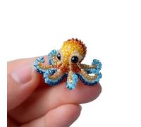 Octopus Bead Embroidery Kit, Complete DIY Craft Kit with Full-Color Instruction Sheet, Beginner-Friendly Sea Creature Beaded Embroidery Kits, Fun Art Supplies for Beginners, Home Decor Gift (A)
