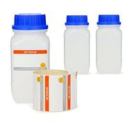 Octopus Bouteilles à bouche large avec bouchons à vis, flacons chimiques, flacons de laboratoire de 3 x 500 ml