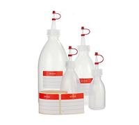 Octopus Bouteilles à presser 4X avec un volume de 50ml, 100ml, 250ml, 500ml, bouteilles à vaporiser en LDPE avec bouchon goutte à goutte, pour la cuisine, le hobby ou le laboratoire