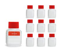 Octopus Bouteilles en Plastique 10 x 50 ML, Bouteilles en Plastique PE-HD avec Bouchon à vis de Rouge, Bouteilles vides avec Bouchons à vis Rouge, Bouteilles carrées. Dix étiquettes incluses.