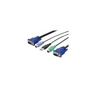 Octopus - Câble clavier / vidéo / souris (KVM) - USB, PS/2, HD-15 (VGA) (M) pour HD-15 (VGA) (M) - 1.8 m - noir