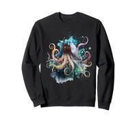 Octopus Cat Hybrid Marine Life Aquarelle Ocean Animal Art Sweatshirt