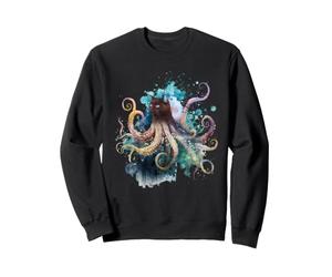Octopus Cat Hybrid Marine Life Aquarelle Ocean Animal Art Sweatshirt