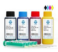 Octopus Encre pour imprimante Pure Ink 4X 100 ML CMYK, Encre de Recharge Compatible pour Cartouche HP 932, 933, 940, 950, 951 Kit de Recharge avec Accessoires et Instructions de Recharge