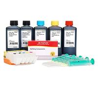 OCTOPUS Fill In, Quickfill Cartouches compatibles avec Canon PGI-580, CLI-581 avec 5 cartouches d'encre 100 ml