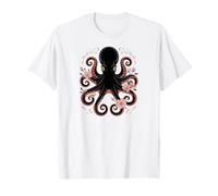 Octopus Flower Garden Floral Marine Art Cherry Blossoms T-Shirt