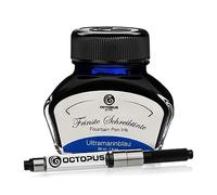 Octopus Fluids Encre de stylo plume dans verre d'encre avec convertisseur d'encre pour stylo plume, encre bleu outremer 30 ml