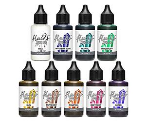 Octopus Fluids Resin Ink Set DARK, encre à alcool pour la teinture de la résine époxy et résine UV, Alcohol Ink pour Resin Art, 9x 30 ml