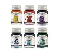 Octopus Fluids Write and Draw Ink WD-S6-02-010 Lot de 6 cartouches d'encre de calligraphie imperméables pour stylo plume, 6 x 10 ml, WD-S6-02-010