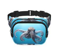 Octopus in the Sea Sac à bandoulière tendance imprimé sac banane randonnée sac à bandoulière carré double couche voyage et fitness