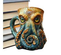 Octopus Kaffeetasse - Kreatives Trinkgefäß Mit Maritimem Design | Detailreiche Octopus Bier Kaffee Tassen ALS Blickfang Für Zuhause Oder Bar | Biergläser Aus Kunstharz Ideal Für Sam