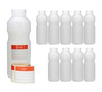 Octopus Lot de 10 Bouteilles Pressantes 500 ml, Doseuses Avec Couvercle à Charnière et Ouverture en Silicone, Pour Ketchup ou Sauce, Avec Étiquettes