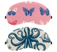 Octopus Lot de 2 cache-yeux et masques pour les yeux, bloquant la lumière, doux, respirant