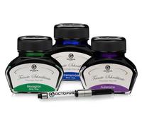Octopus Lot de 3 stylos plume vert mousse outremer aubergine 3 x 30 ml
