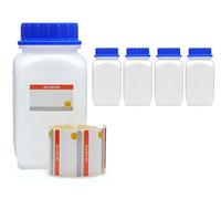 Octopus Lot de 5 bouteilles à col large de 1500 ml avec bouchon à vis, bouteilles de produits chimiques, bouteilles de laboratoire avec couvercle comme récipient de rangement pour laboratoire, cuisine