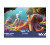Octopus Lying on The Ocean 1000 Pièces Puzzles Fairy Tale Octopus Défiant Et Éducatif Puzzle pour Adultes Et Enfants Jeu De Défi Difficile 38x26cm/1000pcs