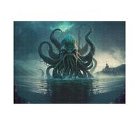 Octopus Monster Rising from The Sea Puzzles pour Adultes Jeux Relaxants Défi Difficile Cadeaux De Noël Et d'anniversaire 52x38cm/1000pcs