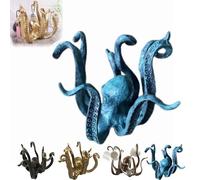 Octopus Mug Holder, Octopus Coffee Mug Holder, Octopus Mug Holder For Counter Top, Octopus Cup Holder, Retro Resin Octopus Desktop Statue (Color : Blue)