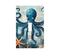 Octopus Ocean Plaque murale décorative pour interrupteur à bascule simple, facile à installer, pour maison, bureau, cuisine, appartement