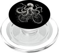 Octopus on Bicycle Drôle Cycling Squid Road Bike Cyclist PopSockets PopGrip pour MagSafe