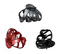 Octopus Plastique cheveux griffe agrafe papillon taureau chien design, large poignée pour cheveux épais (Ensemble de 3 (noir/gris/rouille))