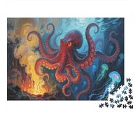 Octopus Puzzle 1000 Pièces Adulte Qualité Supérieure Défi Jouets Animaux Marins Jeu Éducatif Cadeau Unique 1000pcs (75x50cm)
