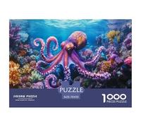 Octopus Puzzle 1000 Pieces Cadeau Unique Animaux Jeu Éduchatif Challenge Toy À De Qualité Supérieure Peinture Art pour Adultes Et Enfants À Partir De 14 Ans 70x50cm/1000pcs