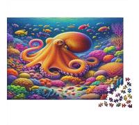 Octopus Puzzle à Assembler 1000 Pièce Matériau Recyclable Sea World Adulte Puzzles Temps de Jeu en Famille Props Intéressant Jeu de Famille pour Femmes 52x38cm/1000pcs