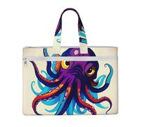 Octopus Sac à main 26 x 38,1 cm, 2 poches zippées, capacité généreuse pour dossiers - Idéal pour les travaux manuels et les voyages Violet